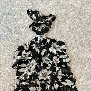 White House Black Market Layered Ruffle Halter Tank